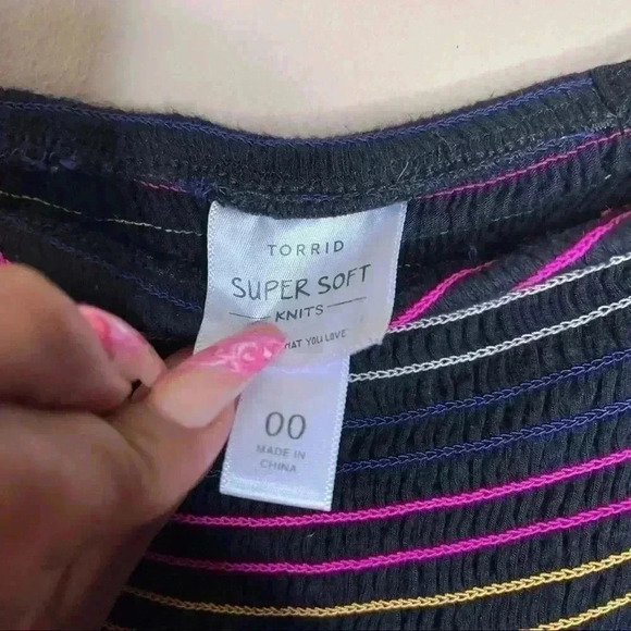 Torrid SUPER SOFT RAINBOW STRIPE STRAPLESS DRESS - Picture 2 of 6